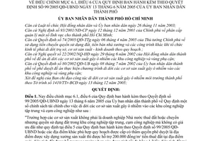 Quyết định 01/2006/QĐ-UBND chính sách tài chính di dời cơ sở sản xuất gây ô nhiễm vào KCN tập trung,cụm CN sửa đổi 99/2005/QĐ-UBND