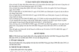 Quyết định 03/2006/QĐ-UBND phê duyệt quy hoạch phát triển công nghiệp