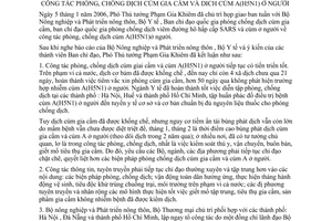 Thông báo 02/TB-VPCP kết luận Phó Thủ tướng Phạm Gia Khiêm họp giao ban công tác phòng, chống dịch cúm gia cầm dịch cúm A(H5N1)