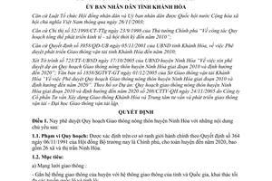 Quyết định 02/2006/QĐ-UBND Quy hoạch Giao thông nông thôn Ninh Hòa 2010 2020 Khánh Hoà