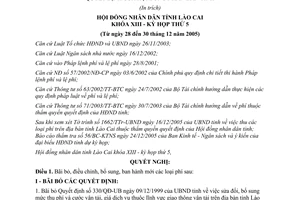 Nghị quyết 06/2006/NQ-HĐND thu phí trên địa bàn tỉnh Lào Cai