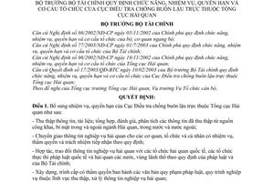 Quyết định 03/2006/QĐ-BTC chức năng, nhiệm vụ, quyền hạn cơ cấu tổ chức Cục Điều tra chống buôn lậu thuộc Tổng cục Hải quan sửa đổi 17/2003/QĐ-BTC