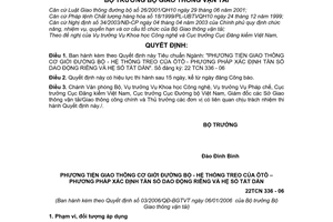Quyết định 03/2006/QĐ-BGTVT  Tiêu chuẩn ngành 22 TCN 336 - 06