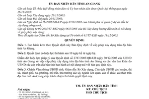 Quyết định 02/2006/QĐ-UBND Quy định về cấp phép xây dựng trên địa bàn tỉnh An Giang