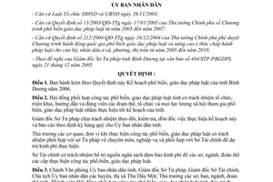 Quyết định 06/2006/QĐ-UBND kế hoạch phổ biến giáo dục pháp luật Bình Dương