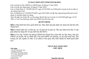 Quyết định 140/2006/QĐ-UBND cấp giấy phép xây dựng