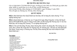 Quyết định 02/2006/QĐ-BTM Quy chế xét tặng Kỷ niệm chương “Vì sự nghiệp thương mại”