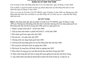 Nghị quyết 12/2006/NQ-HĐND xây dựng nghị quyết năm 2006 tỉnh Kiên Giang