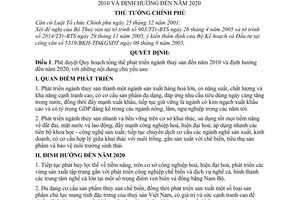 Quyết định 10/2006/QĐ-TTg Quy hoạch tổng thể phát triển ngành thuỷ sản đến 2010-2020
