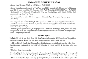 Quyết định 01/2006/QĐ-UBND thi hành Quyết định 1387/QĐ-TTg năm 2005 tỉnh Lâm Đồng