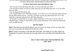 Quyết định 07/2006/QĐ-UB Kế hoạch xây dựng văn bản pháp luật Uỷ ban nhân dân Thành phố Hà Nội 2006