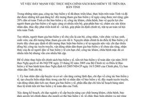 Chỉ thị 02/2006/CT-UBND đẩy mạnh thực hiện chính sách bảo hiểm y tế tỉnh Đồng Tháp