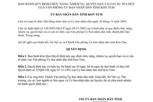 Quyết định 03/2006/QĐ-UBND nhiệm vụ quyền hạn cơ cấu tổ chức Văn phòng Ủy ban