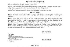 Quyết định 05/2006/QĐ-BGTVT vận tải hàng hóa trên đường sắt quốc gia