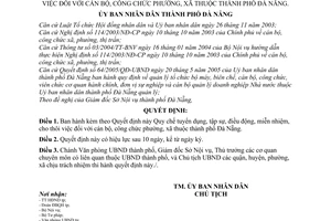 Quyết định 03/2006/QĐ-UBND Quy chế tuyển dụng, tập sự, điều động, miễn nhiệm, cho thôi việc CBCC phường, xã thị trấn thành phố Đà Nẵng