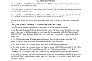 Thông tư liên tịch 14/2006/TTLT-BQP-BTP hướng dẫn thực hiện quản lý nhà nước công tác thi hành án dân sự trong quân đội