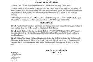 Quyết định 20/2006/QĐ-UBND chức năng nhiệm vụ quyền hạn Sở Đầu tư Bình Dương