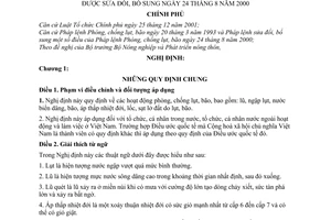 Nghị định 08/2006/NĐ-CP hướng dẫn Pháp lệnh Phòng, chống lụt, bão đã được sửa đổi
