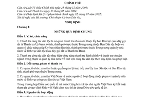 Nghị định 10/2006/NĐ-CP tổ chức hoạt động Thanh tra công tác dân tộc