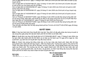 Quyết định 04/2006/QĐ-UBND cấp giấy phép xây dựng quản lý xây dựng theo giấy phép thành phố Hồ Chí Minh