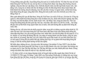 Chỉ thị 14/2006/CT-UBTDTT công tác cấp bách chấn chỉnh hoạt động bóng đá