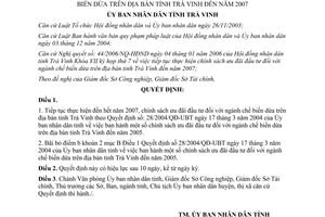Quyết định 05/2006/QĐ-UBND chính sách ưu đãi đầu tư ngành chế biến dừa Trà Vinh đến 2007