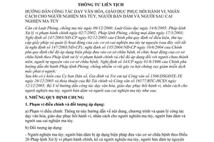 Thông tư liên tịch 01/2006/TTLT-BLĐTBXH-BGDĐT-BYT công tác dạy giáo dục phục hồi hành vi nhân cách cho người nghiện ma túy bán dâm sau cai nghiện