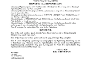 Quyết định 04/2006/QĐ-NHNN Quy chế an toàn, bảo mật hệ thống CNTT ngành Ngân hàng