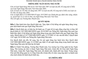 Quyết định 02/2006/QĐ-NHNN hệ thống mã ngân hàng trong giao dịch thanh toán qua Ngân hàng Nhà nước