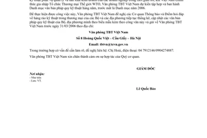 Công văn 05/TBTVN-HCTH cập nhật văn bản pháp quy kỹ thuật