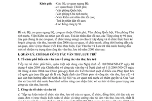 Công văn 66/VTLTNN-NVTW phương hướng nhiệm vụ công tác văn thư, lưu trữ năm 2006 của các cơ quan, tổ chức trung ương