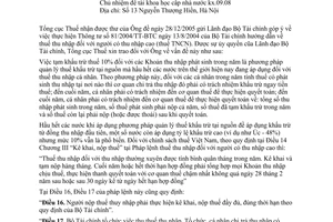 Công văn 531/TCT-TNCN thực hiện TT 81/2004/TT-BTC ngày 13/8/2004 hướng dẫn thuế thu nhập đối với người có thu nhập cao (thuế TNCN)