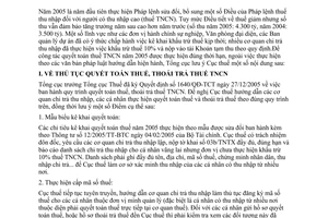 Công văn 560/TCT-TNCN quyết toán Thuế Thu nhập cá nhân năm 2005