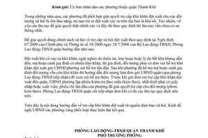 Công văn 16/LĐTBXH-BTXH hướng dẫn trợ cấp khó khăn đột xuất