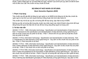 Tiêu chuẩn quốc gia TCVN ISO/TS 16668:2005 (ISO/TS 16668 : 2000) về Bộ đăng ký ngữ nghĩa cơ sở (BSR)