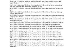 Tiêu chuẩn Việt Nam TCVN 7483:2005 về gạch gốm ốp lát đùn dẻo - Yêu cầu kỹ thuật do Bộ Khoa học và Công nghệ ban hành