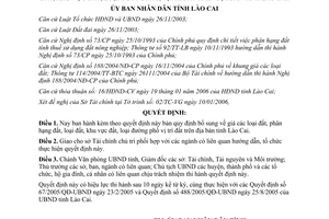 Quyết định 06/2006/QĐ-UBND bổ sung giá phân hạng loại khu vực loại đường phố