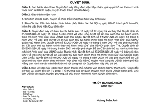 Quyết định 06/2006/QĐ-UBND tiếp nhận, giải quyết hồ sơ theo cơ chế một cửa