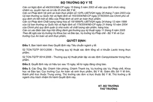 Quyết định 08/2006/QĐ-BYT tiêu chuẩn ngành y tế