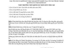 Quyết định 59/2006-QĐ-VKSTC-V7 Quy chế tiếp giải quyết khiếu nại tố cáo