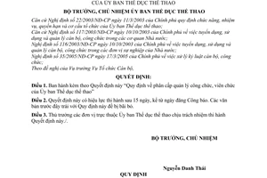 Quyết định 190/2006/QĐ-UBTDTT phân cấp quản lý công chức, viên chức Ủy ban Thể dục thể thao