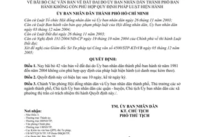 Quyết định 15/2006/QĐ-UBND bãi bỏ văn bản đất đai UBND thành phố không phù hợp pháp luật hiện hành