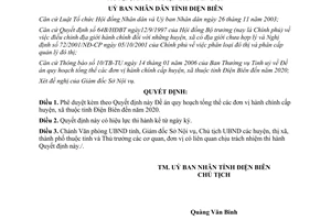 Quyết định 75/QĐ-UBND năm 2006 quy hoạch đơn vị hành chính Điện Biên đến 2020
