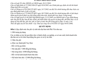 Quyết định 230/2006/QĐ-UBND  mức thu phí vệ sinh trên địa bàn tỉnh