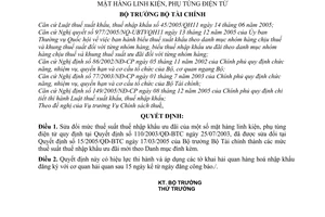 Quyết định 08/2006/QĐ-BTC điều chỉnh thuế suất nhập khẩu ưu đãi mặt hàng linh kiện, phụ tùng điện tử