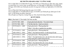 Quyết định 162/2006/QĐ-BKHCN  21 tiêu chuẩn Việt Nam TCVN 2005