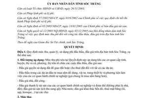 Quyết định 18/2006/QĐ-UBT quy định mức thu quản lý sử dụng phí đấu thầu đấu giá Sóc Trăng
