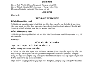 Nghị định 18/2006/NĐ-CP xử lý tài sản chìm đắm ở biển