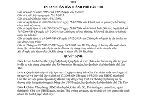 Quyết định 11/2006/QĐ-UBND  phân cấp chủ trương đầu tư, quản lý đầu tư xây dựng công trình cho Ủy ban nhân dân quận, huyện Cần Thơ