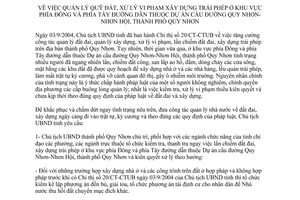 Chỉ thị 06/2006/CT-UBND quản lý quỹ đất xử lý vi phạm xây dựng trái phép dự án cầu đường Quy Nhơn Bình Định